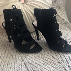 Black Faux Suede Booties